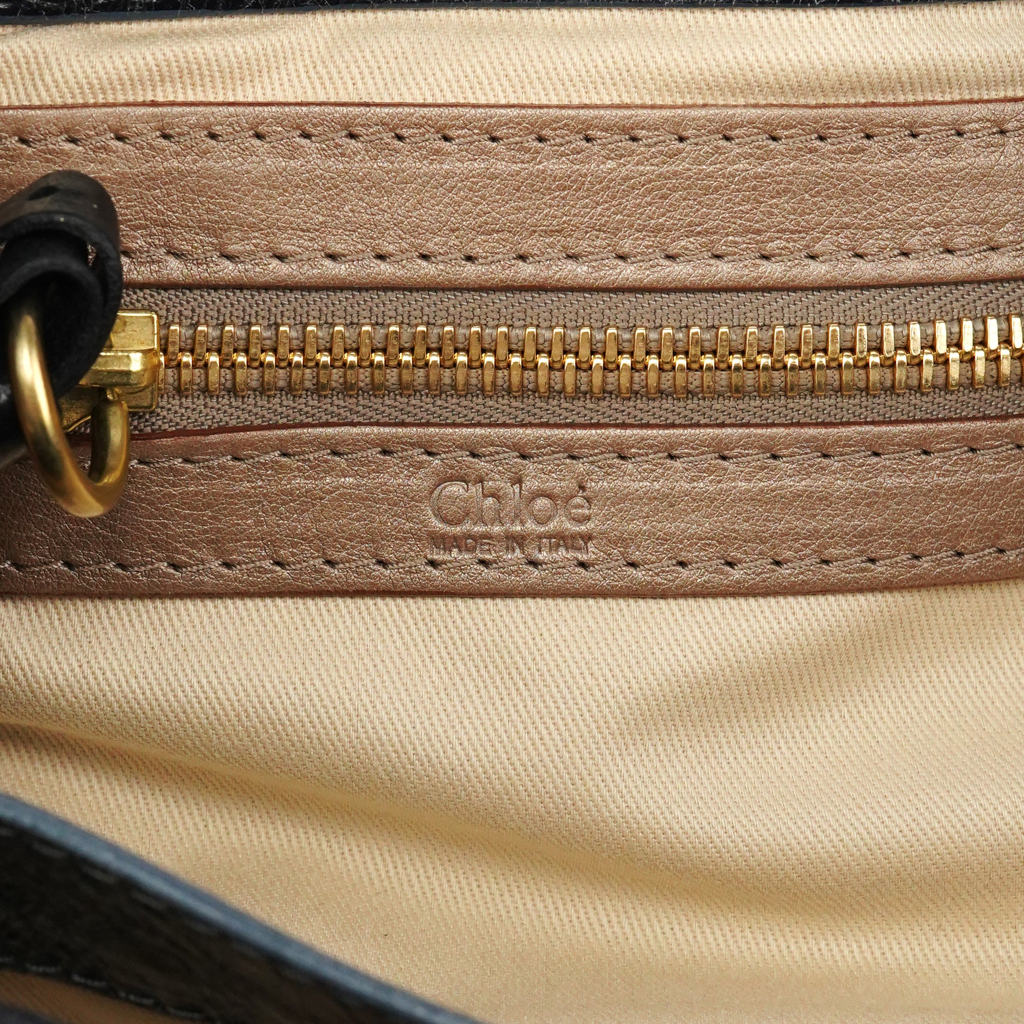 Chloé Anthracite Leather Bay Shoulder Bag