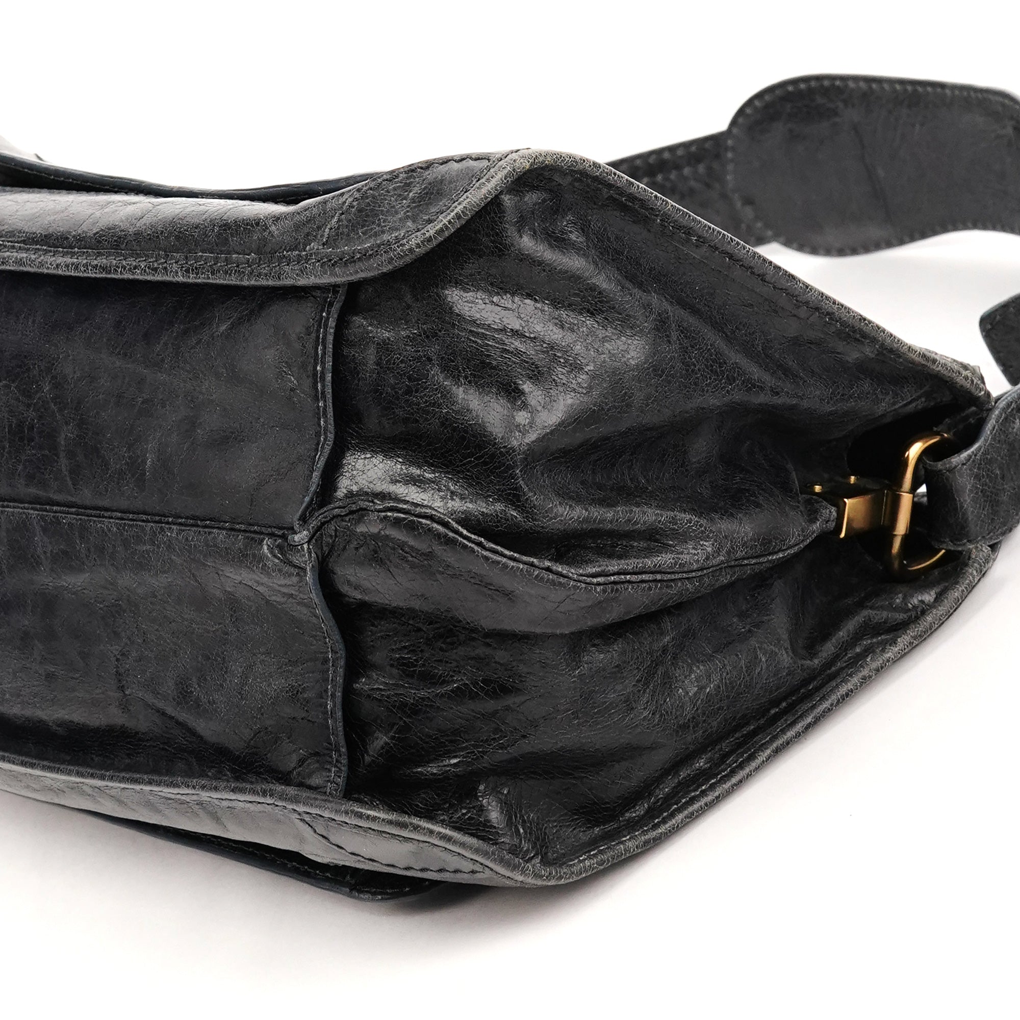 Chloé Anthracite Leather Bay Shoulder Bag