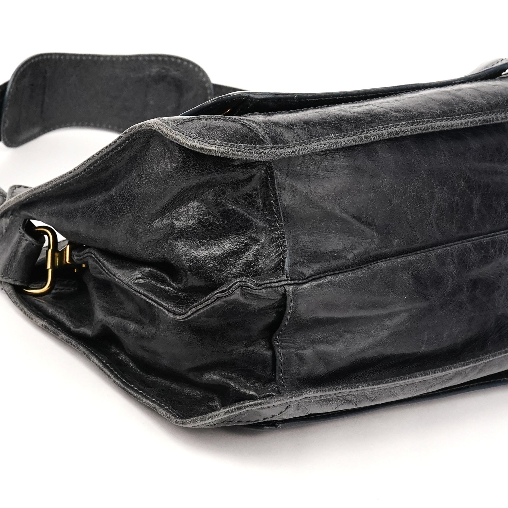 Chloé Anthracite Leather Bay Shoulder Bag