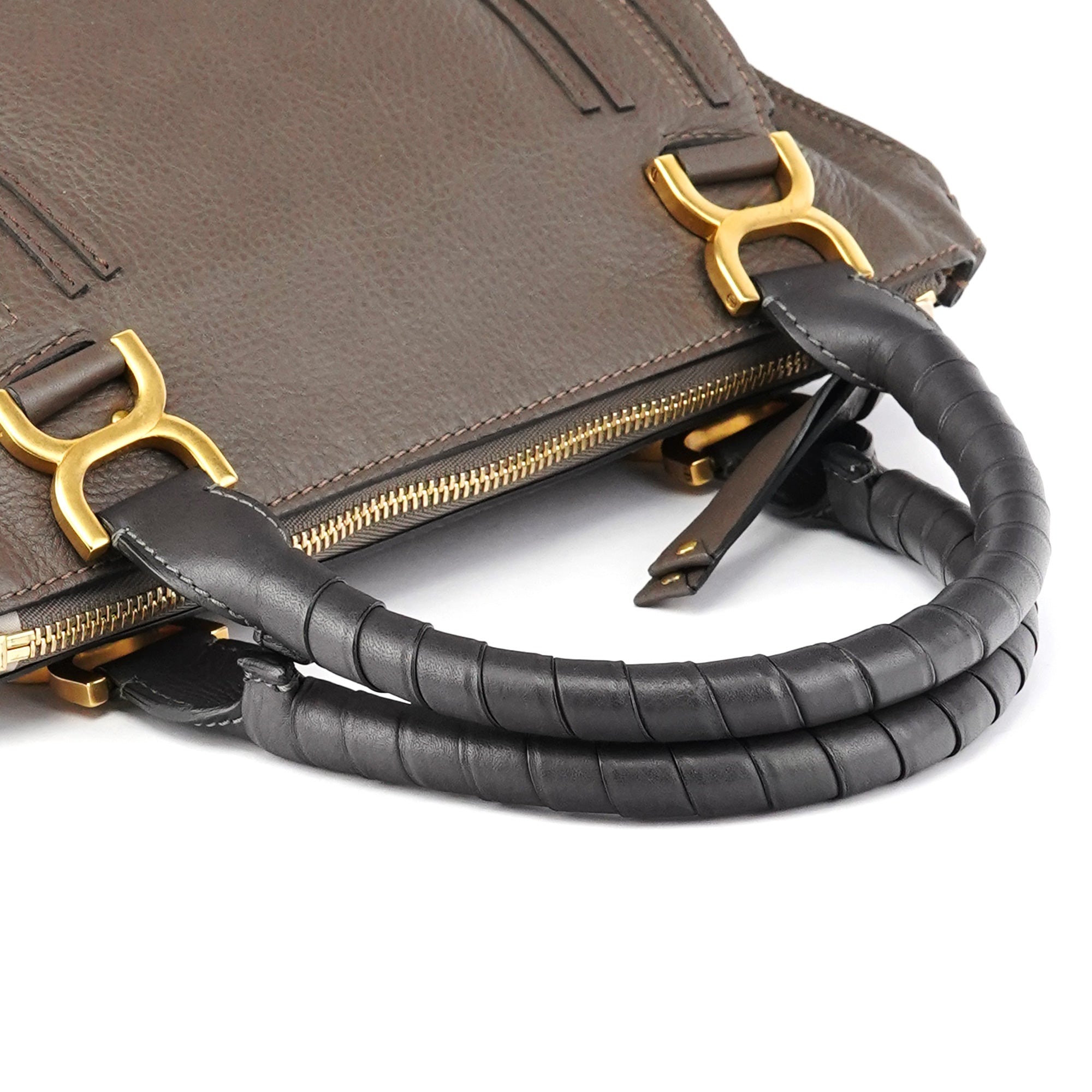 Chloe Anthracite Leather Marcie Shoulder Bag