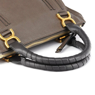 Chloe Anthracite Leather Marcie Shoulder Bag