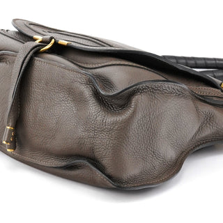 Chloe Anthracite Leather Marcie Shoulder Bag