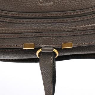 Chloe Anthracite Leather Marcie Shoulder Bag