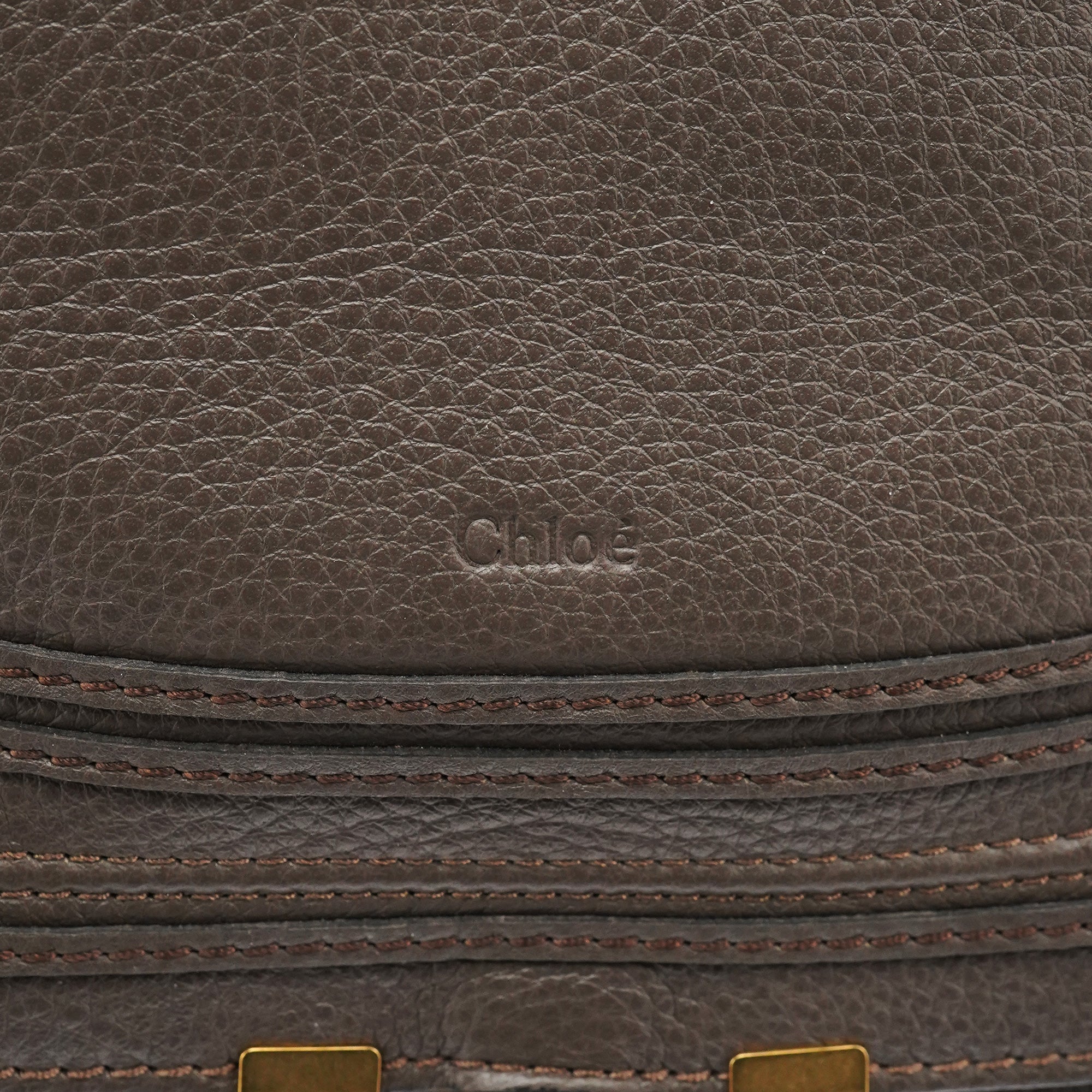 Chloe Anthracite Leather Marcie Shoulder Bag