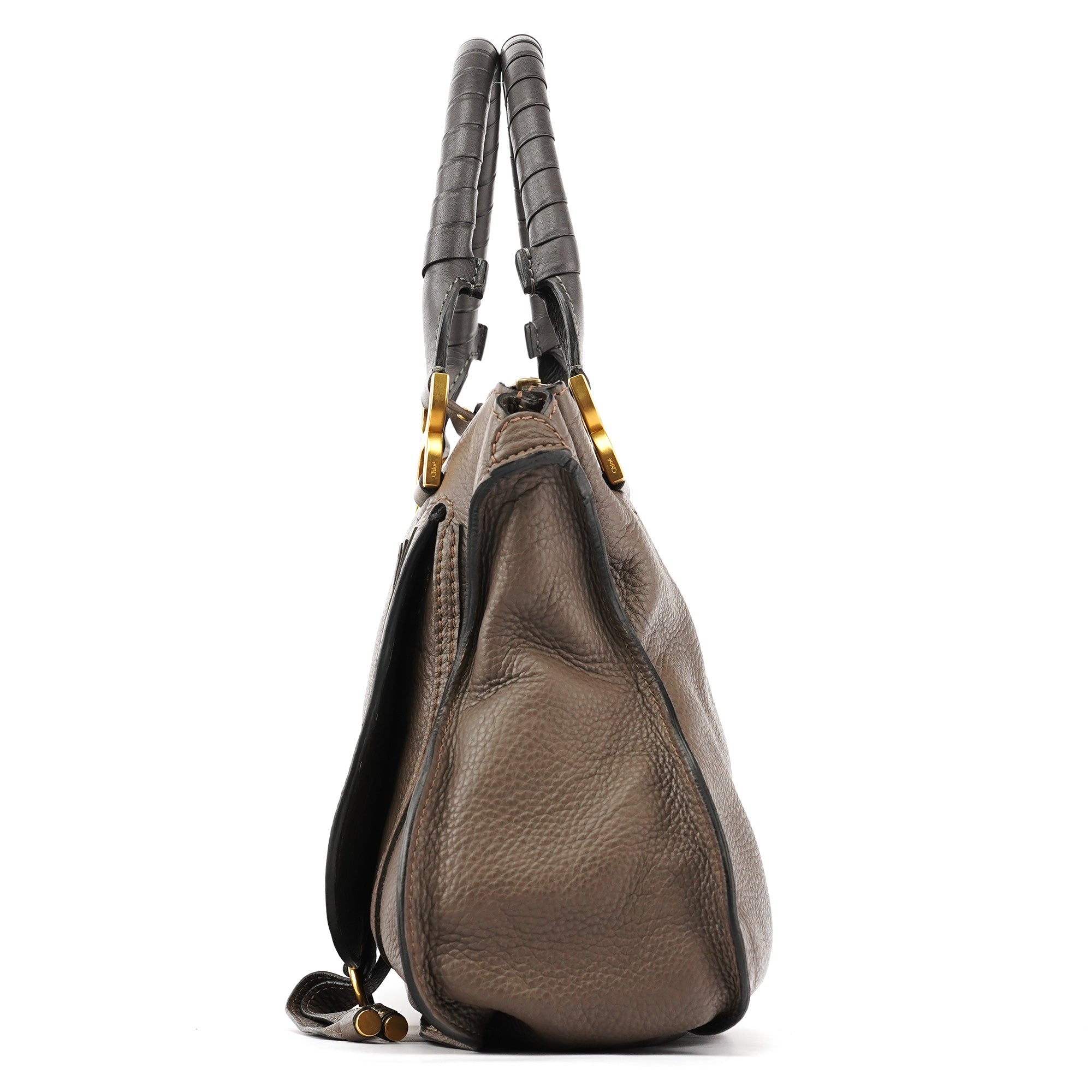 Chloe Anthracite Leather Marcie Shoulder Bag