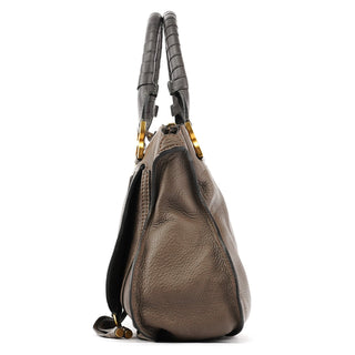 Chloe Anthracite Leather Marcie Shoulder Bag