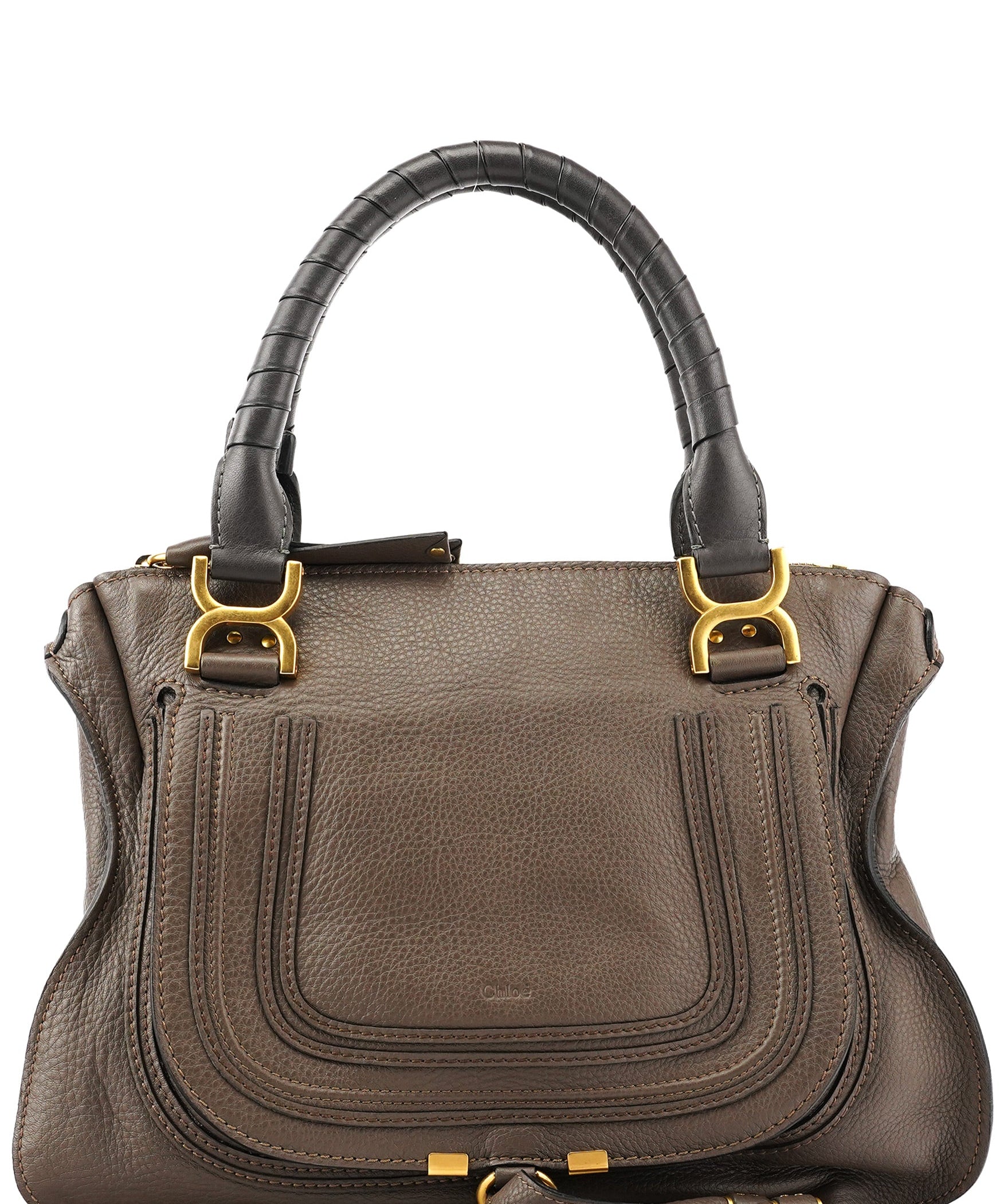 Chloe Anthracite Leather Marcie Shoulder Bag