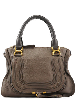 Chloe Anthracite Leather Marcie Shoulder Bag
