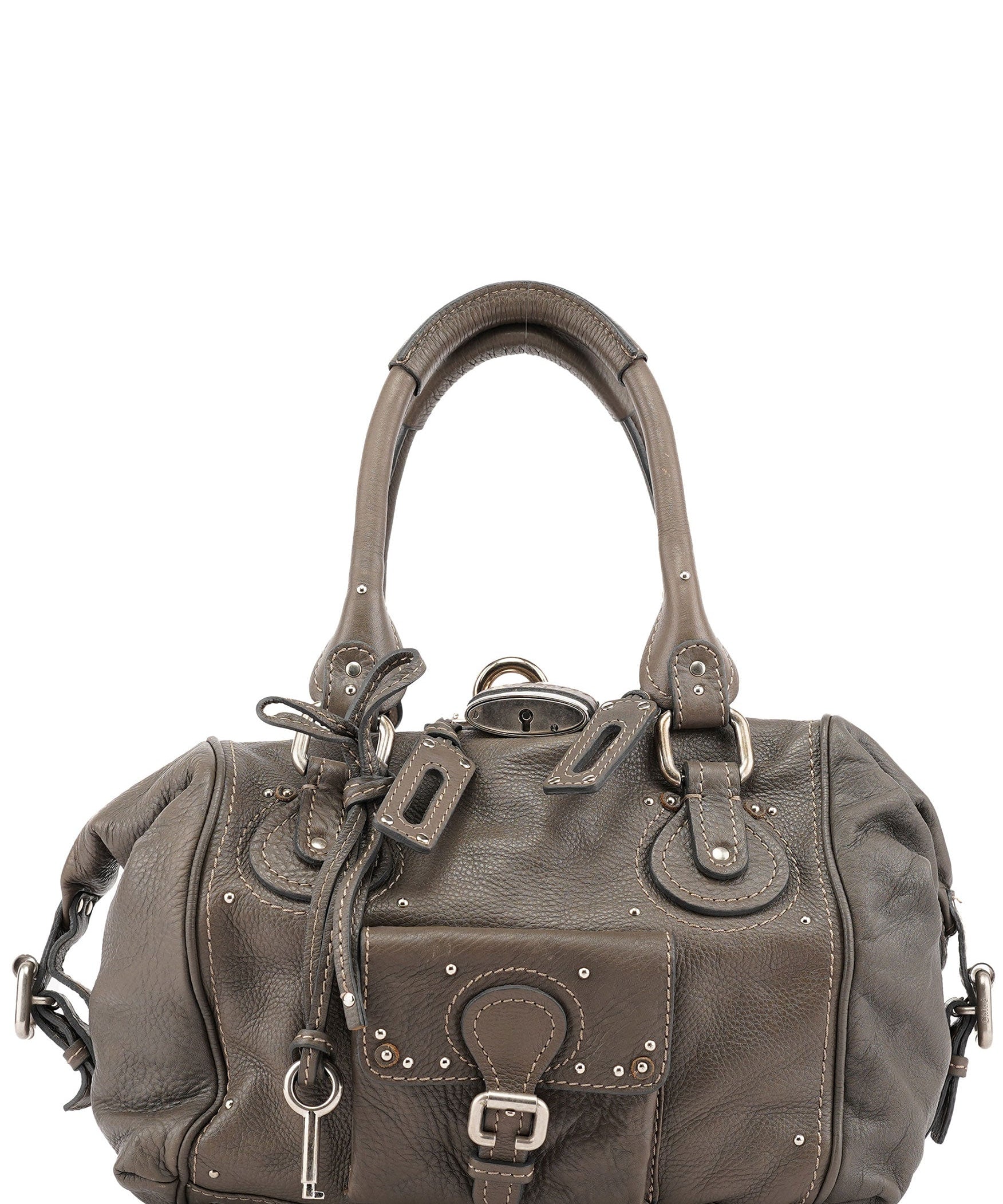 Chloé Anthracite Leather Paddington Shoulder Bag