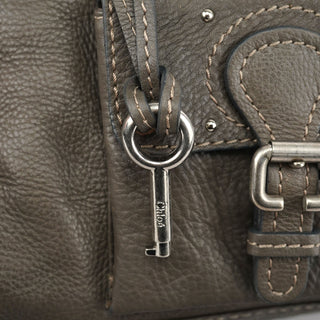 Chloé Anthracite Leather Paddington Shoulder Bag