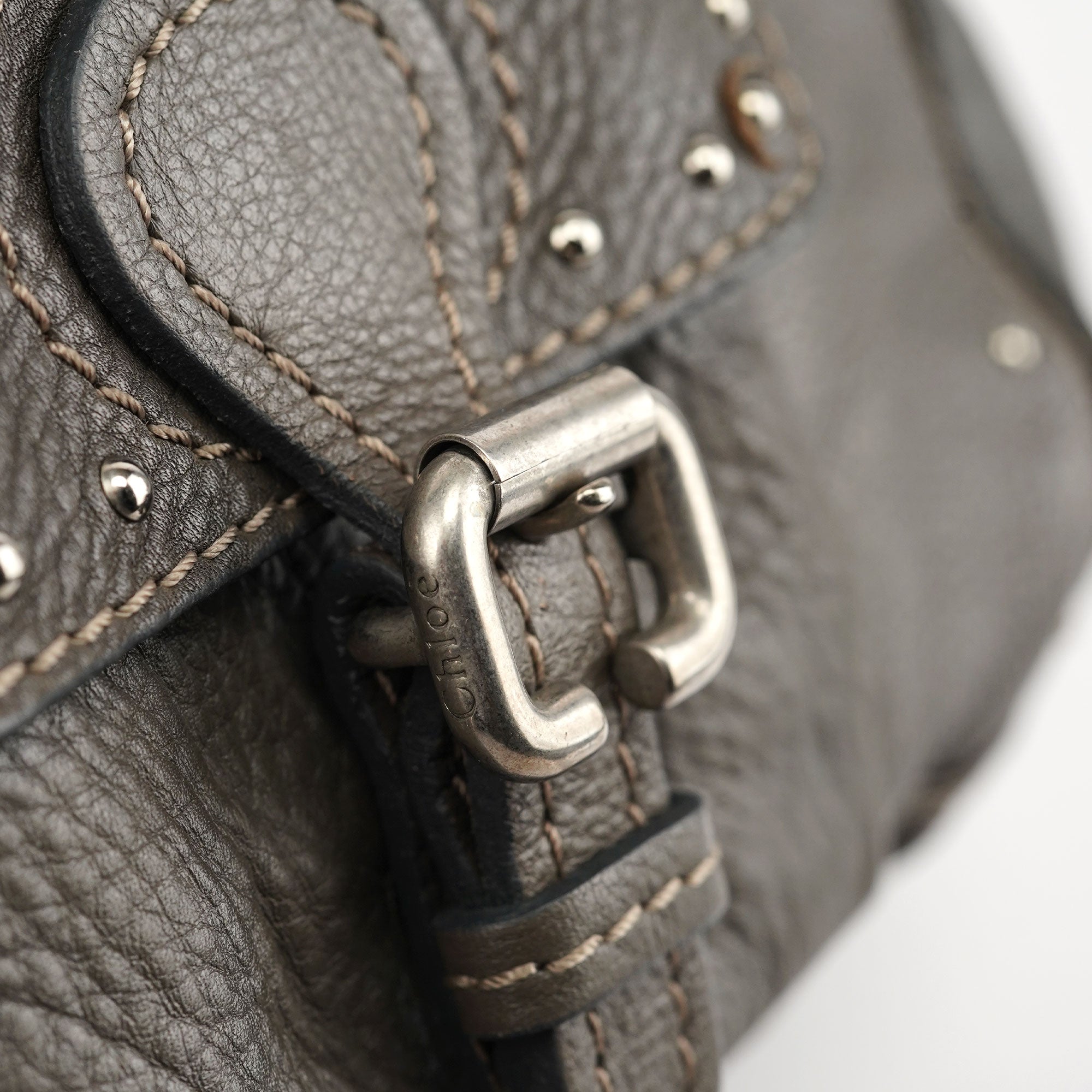 Chloé Anthracite Leather Paddington Shoulder Bag