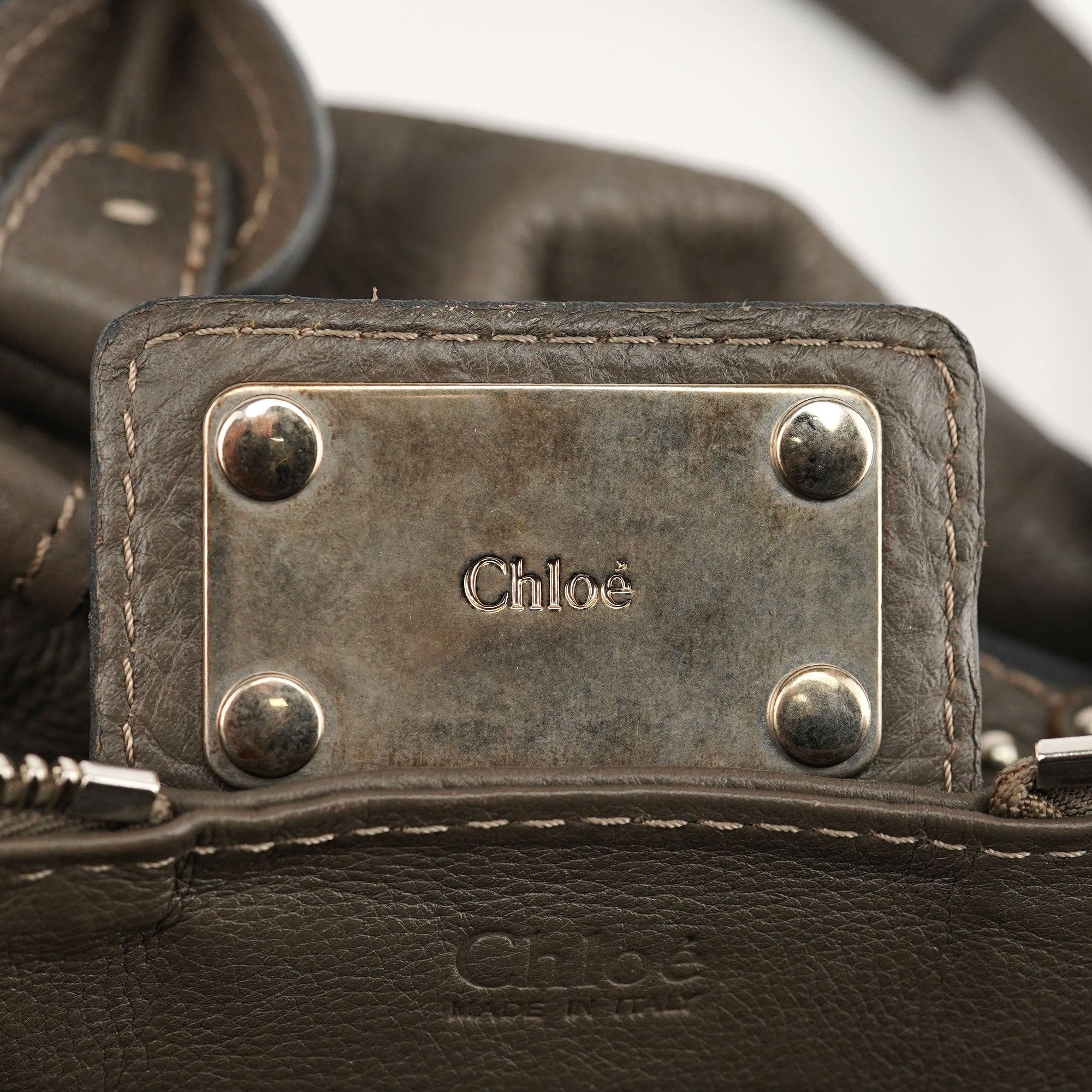 Chloé Anthracite Leather Paddington Shoulder Bag