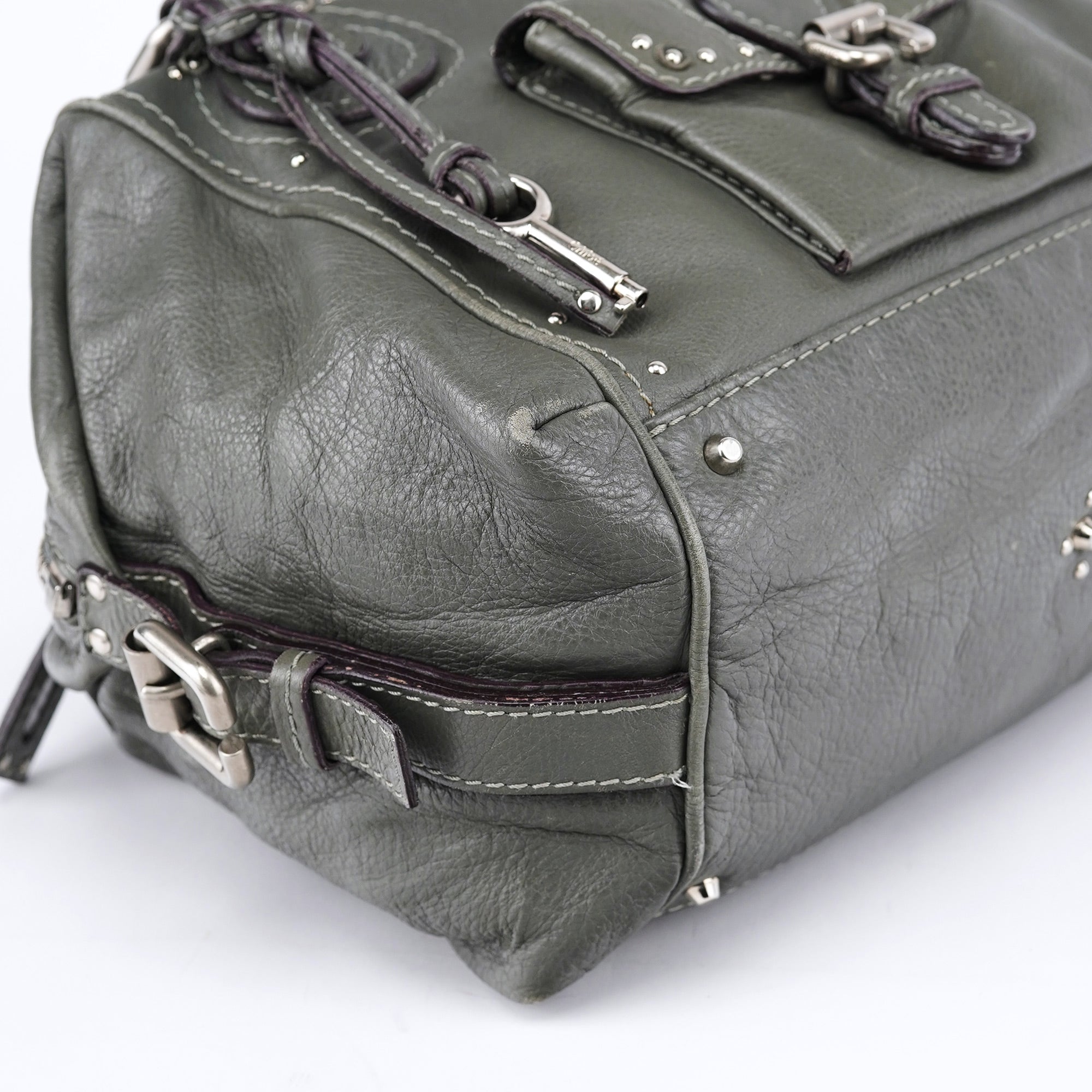 Chloé Paddington Schultertasche aus anthrazitfarbenem Leder