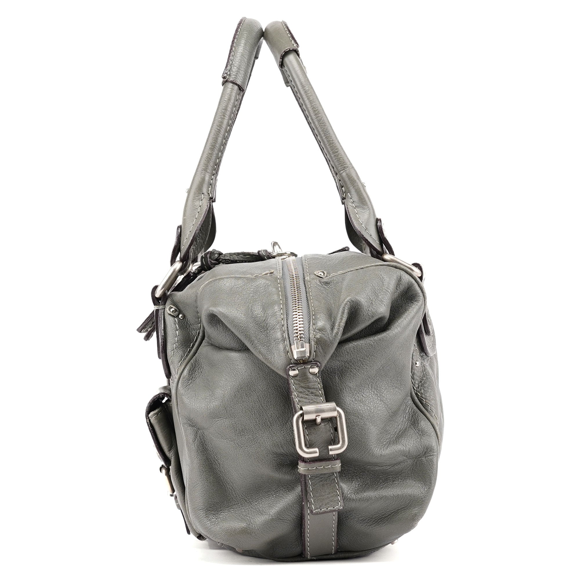 Chloé Paddington Schultertasche aus anthrazitfarbenem Leder