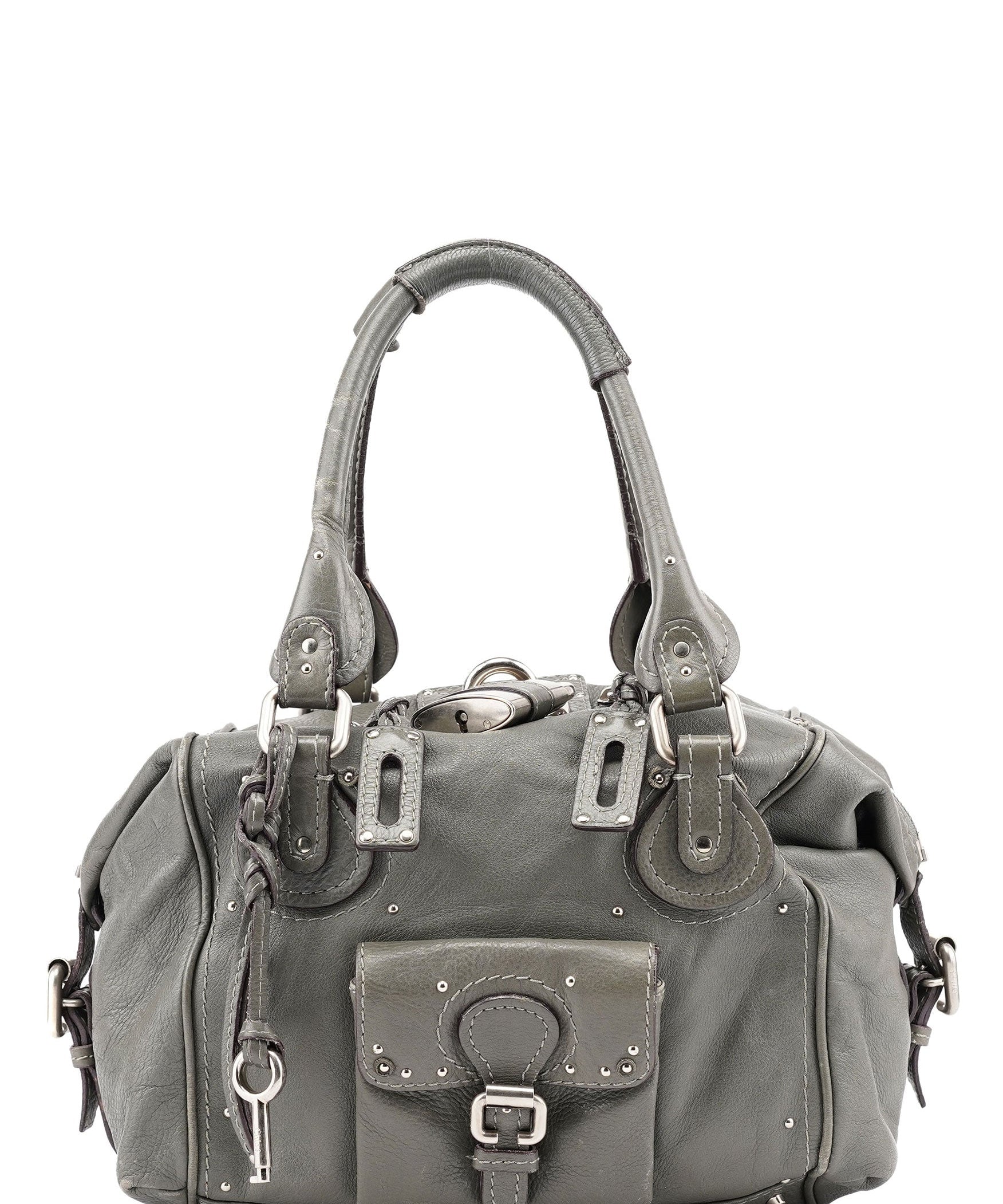 Chloé Anthracite Leather Paddington Shoulder Bag
