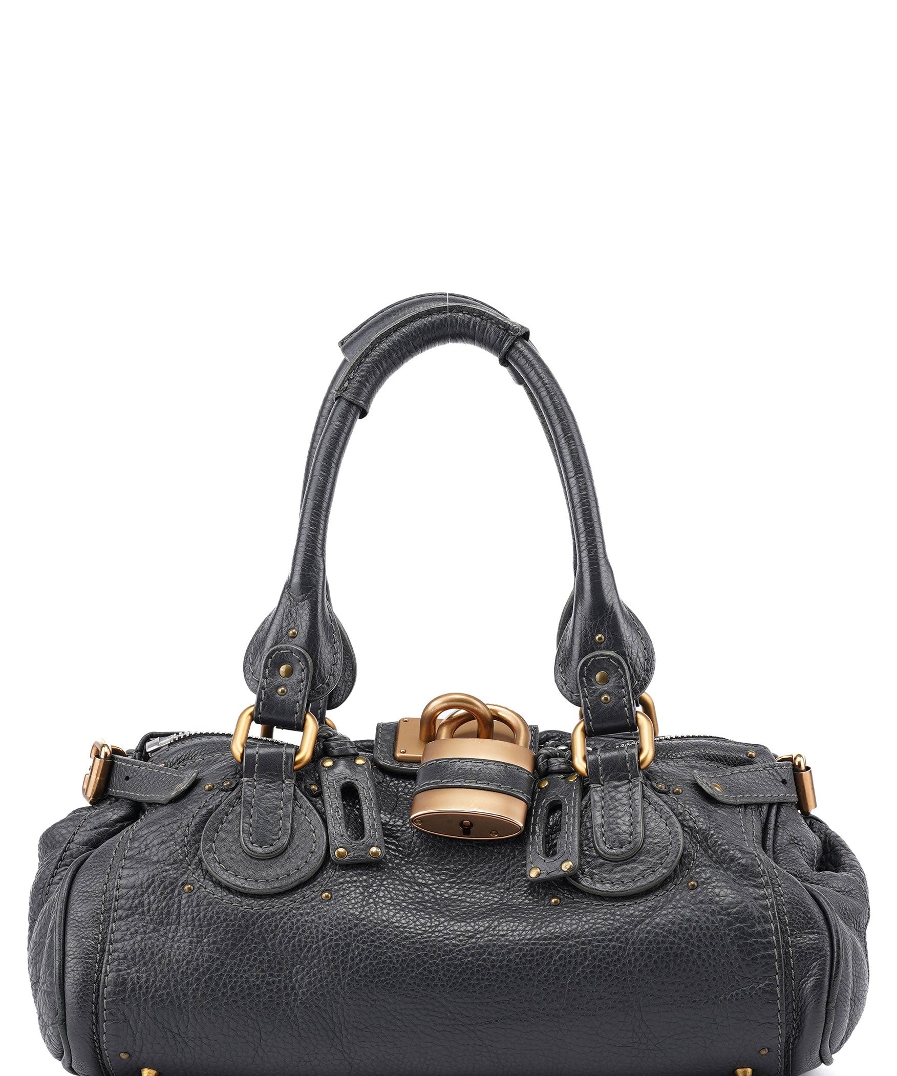 Chloé Anthracite Leather Paddington Shoulder Bag