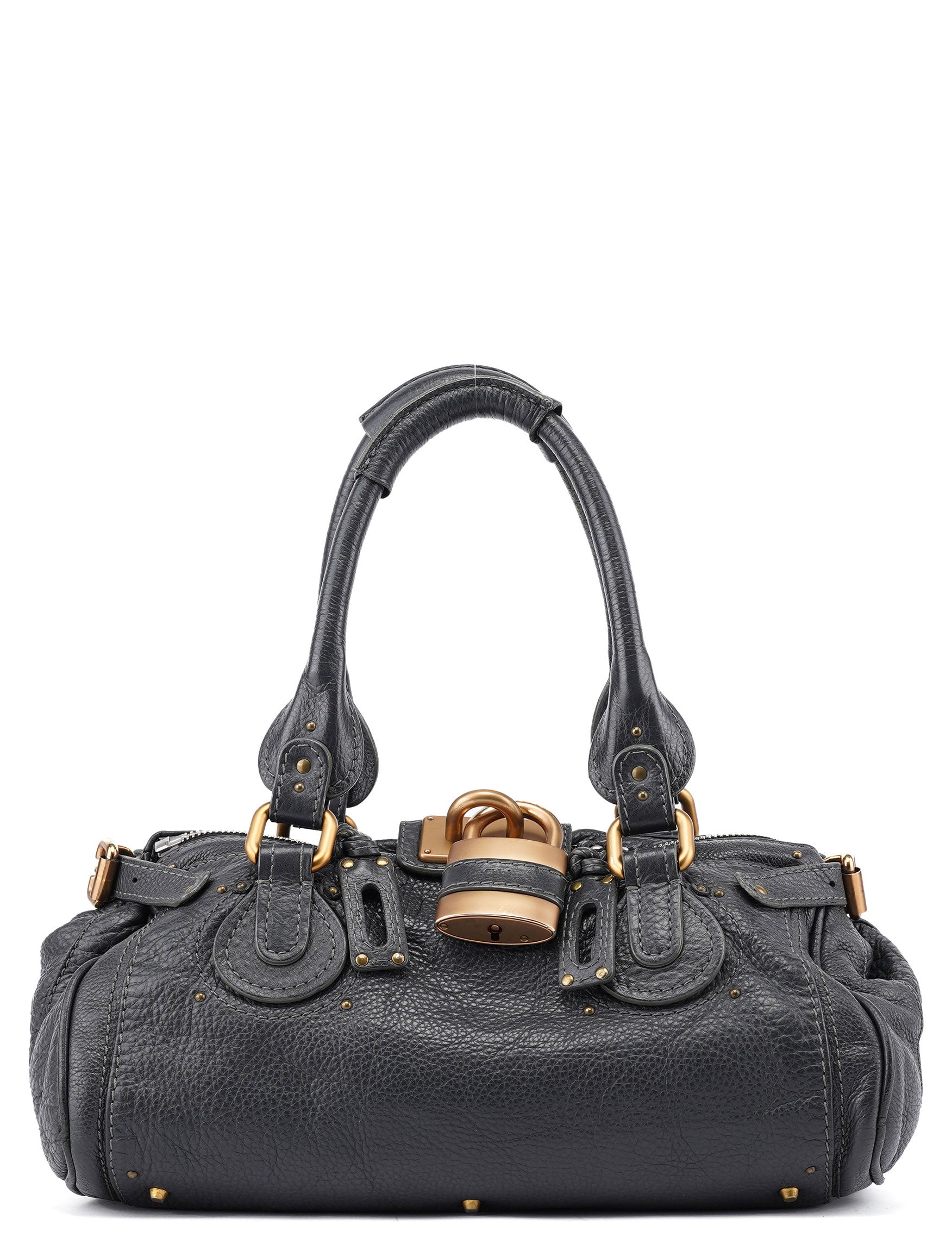 Chloé Anthracite Leather Paddington Shoulder Bag