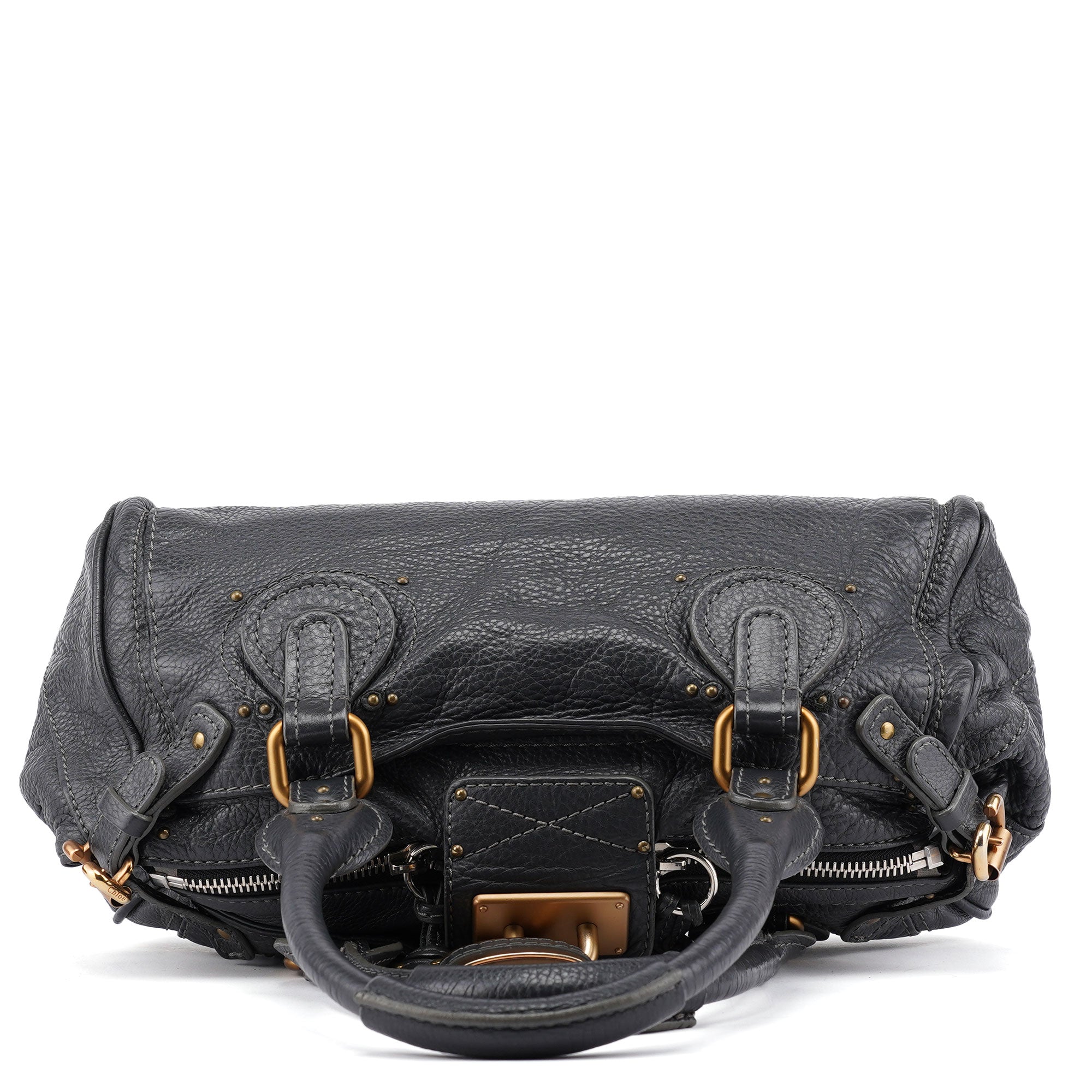 Chloé Anthracite Leather Paddington Shoulder Bag