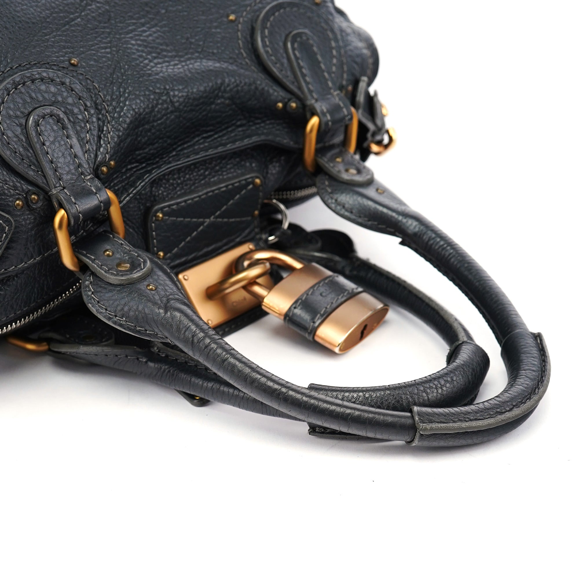 Chloé Anthracite Leather Paddington Shoulder Bag