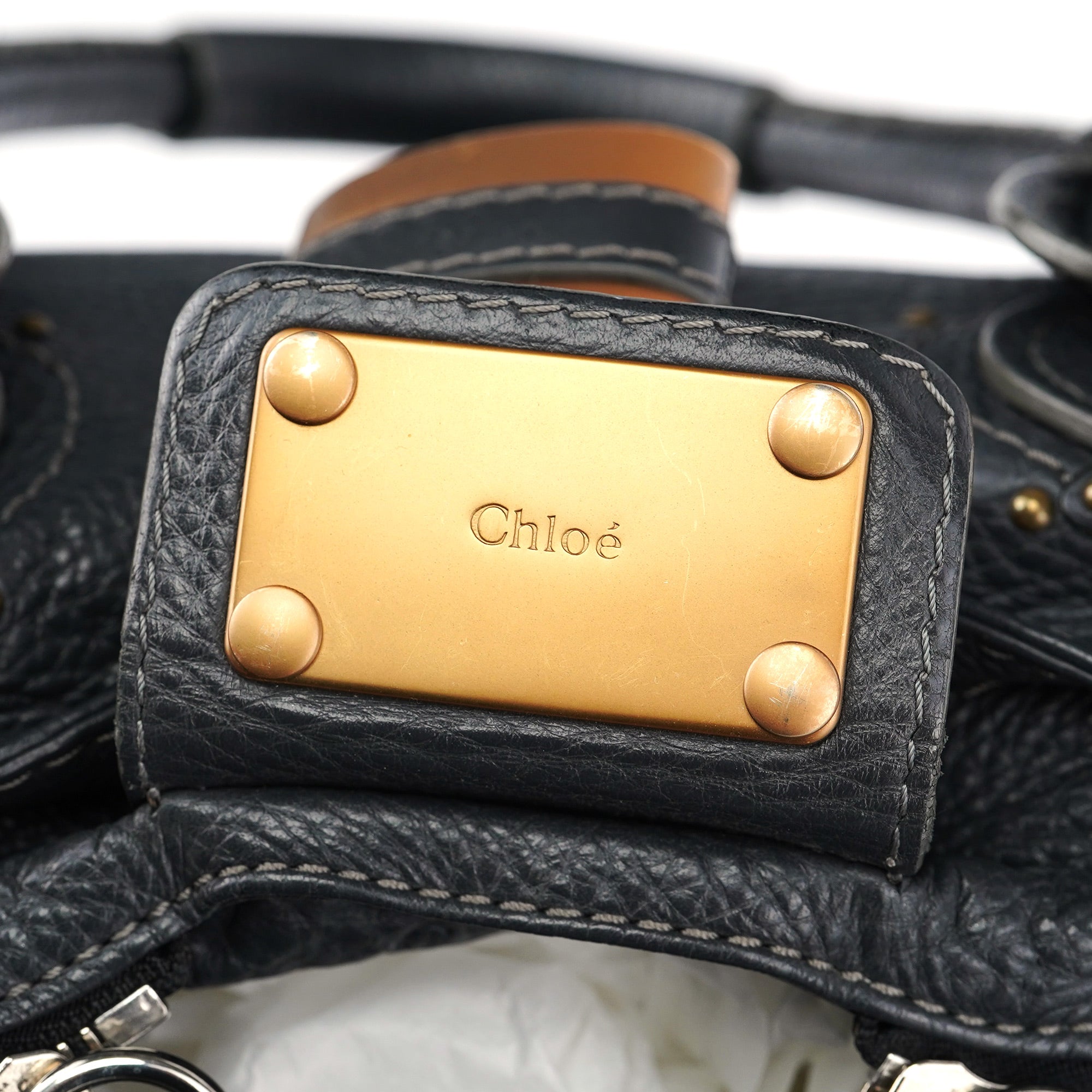 Chloé Anthracite Leather Paddington Shoulder Bag