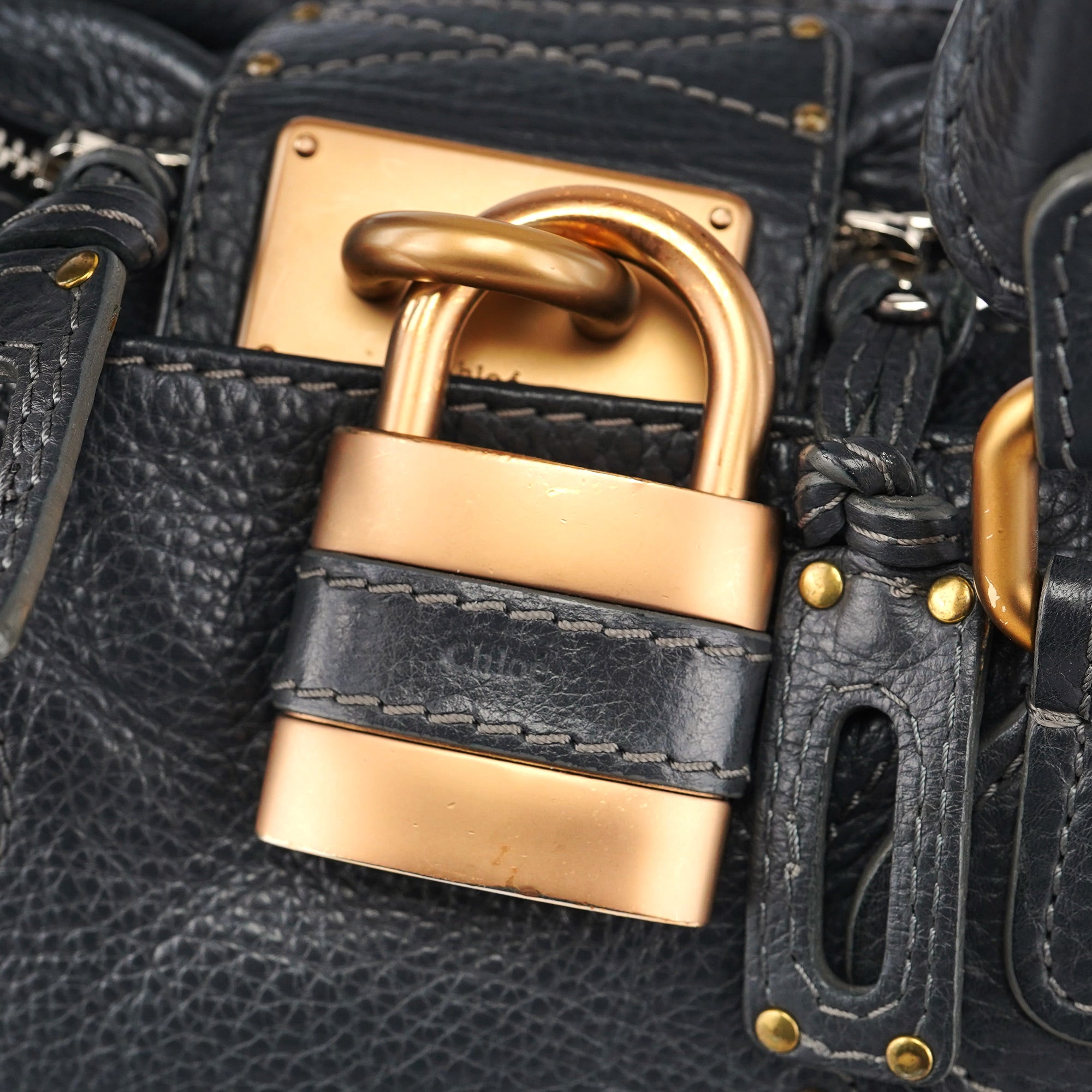 Chloé Sac porté épaule Paddington en cuir anthracite