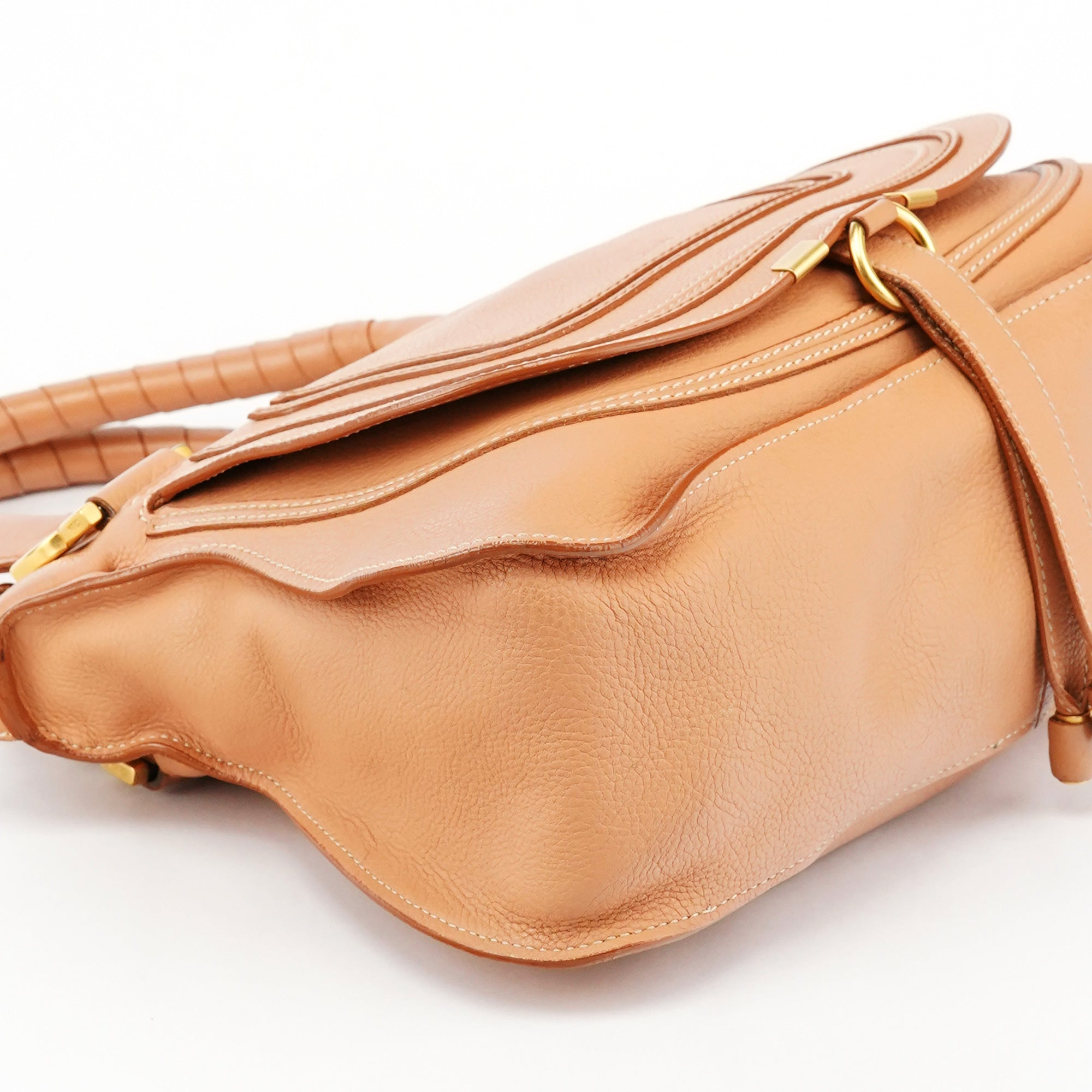 Chloe Apricot Beige Leather Marcie 2-Way Bag