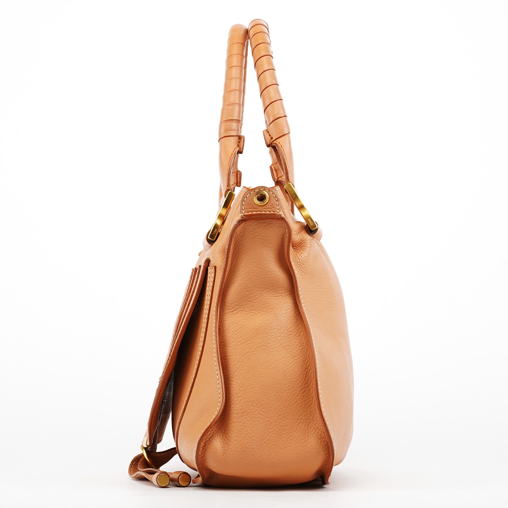 Chloe Apricot Beige Leather Marcie 2-Way Bag