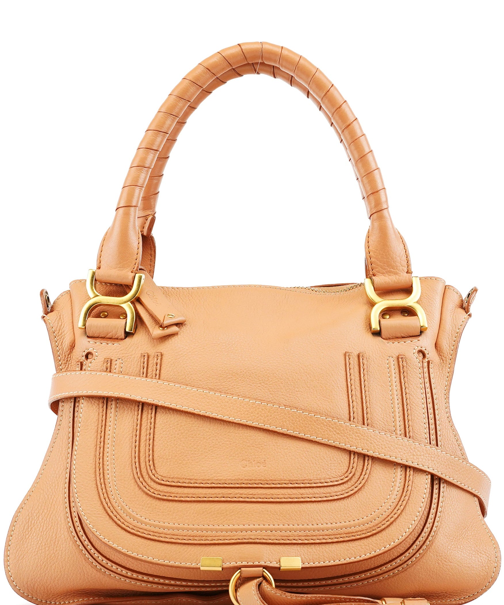Chloe Apricot Beige Leather Marcie 2-Way Bag