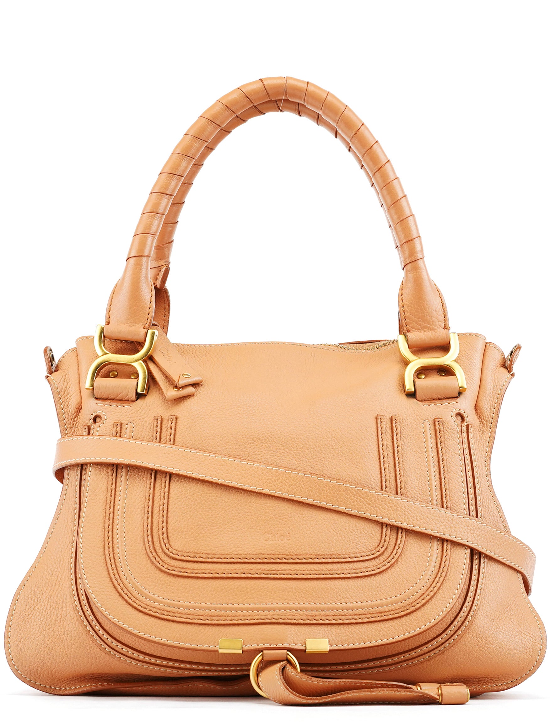 Chloe Apricot Beige Leather Marcie 2-Way Bag
