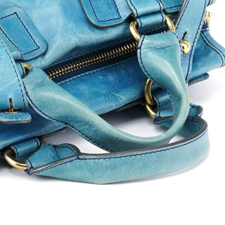 Chloe Baby Blue Leather Bay 2-Way Bag