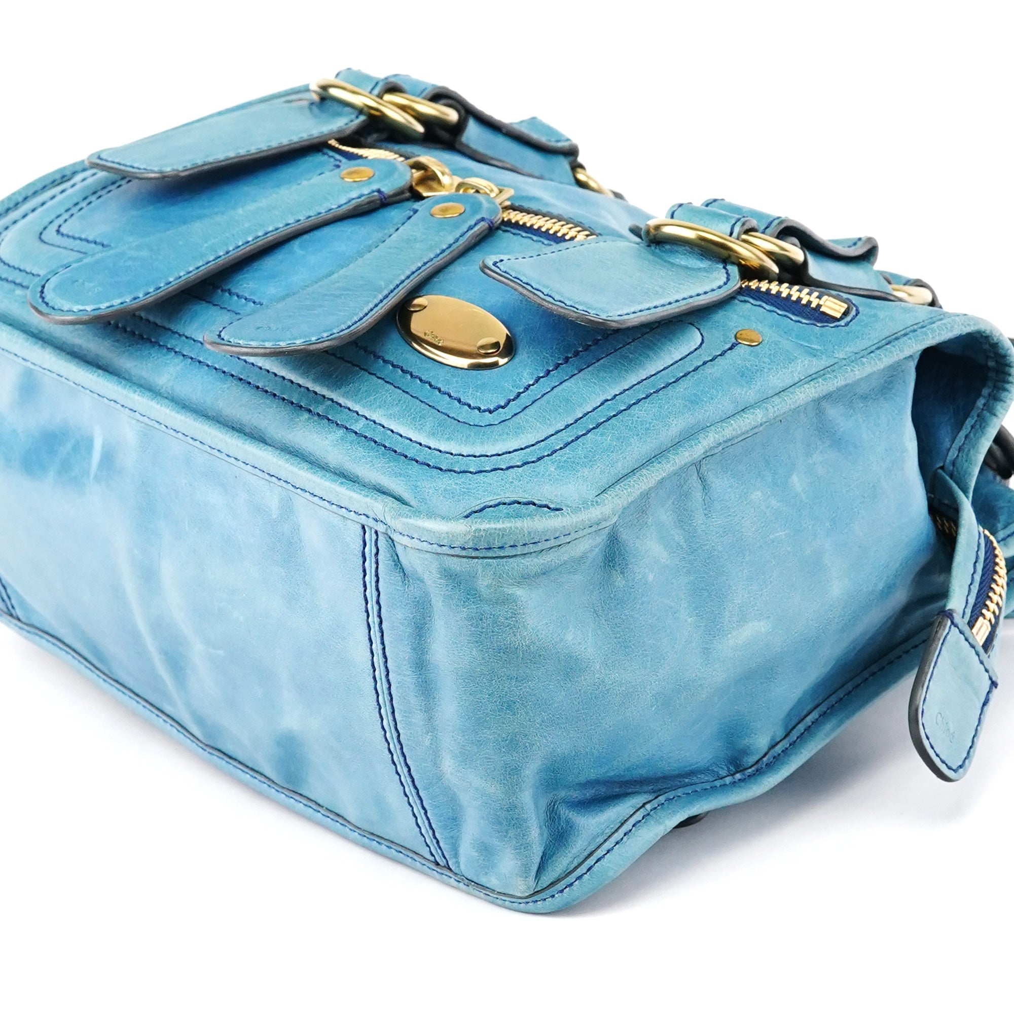 Chloe Baby Blue Leather Bay 2-Way Bag