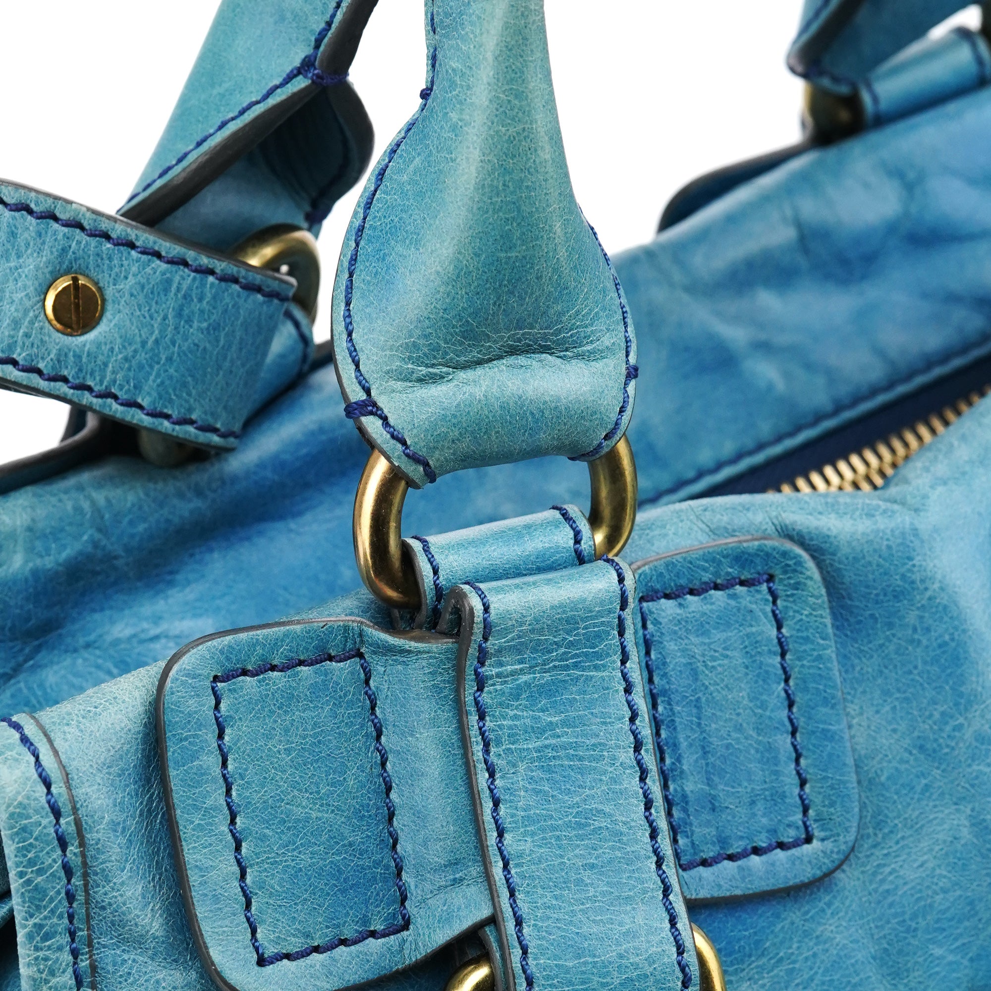 Chloe Baby Blue Leather Bay 2-Way Bag