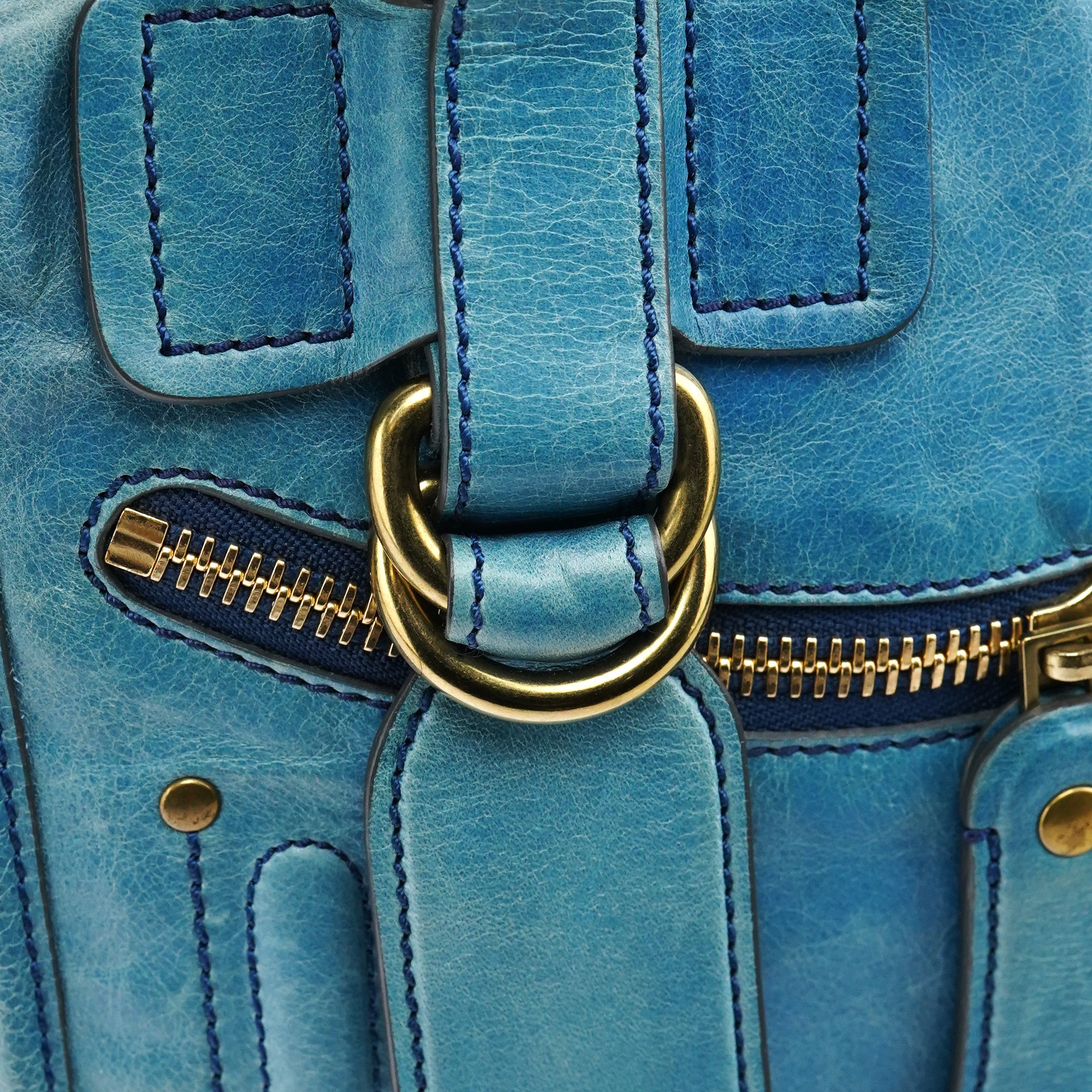 Chloe Baby Blue Leather Bay 2-Way Bag