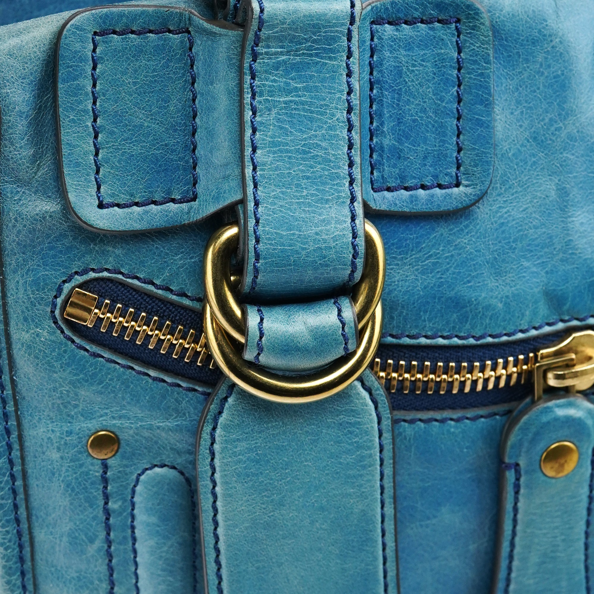 Chloe Baby Blue Leather Bay 2-Way Bag