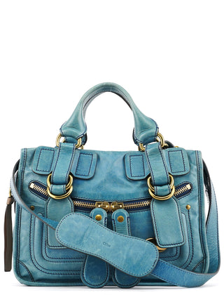 Chloe Baby Blue Leather Bay 2-Way Bag