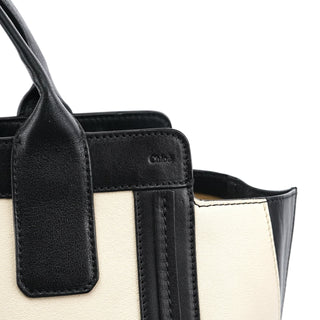 Chloe Beige Black Leather Allison Tote Bag