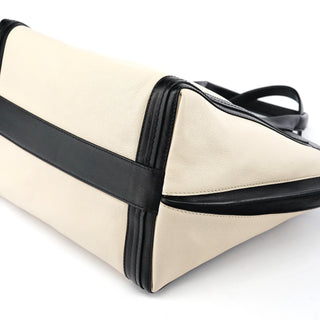 Chloe Beige Black Leather Allison Tote Bag