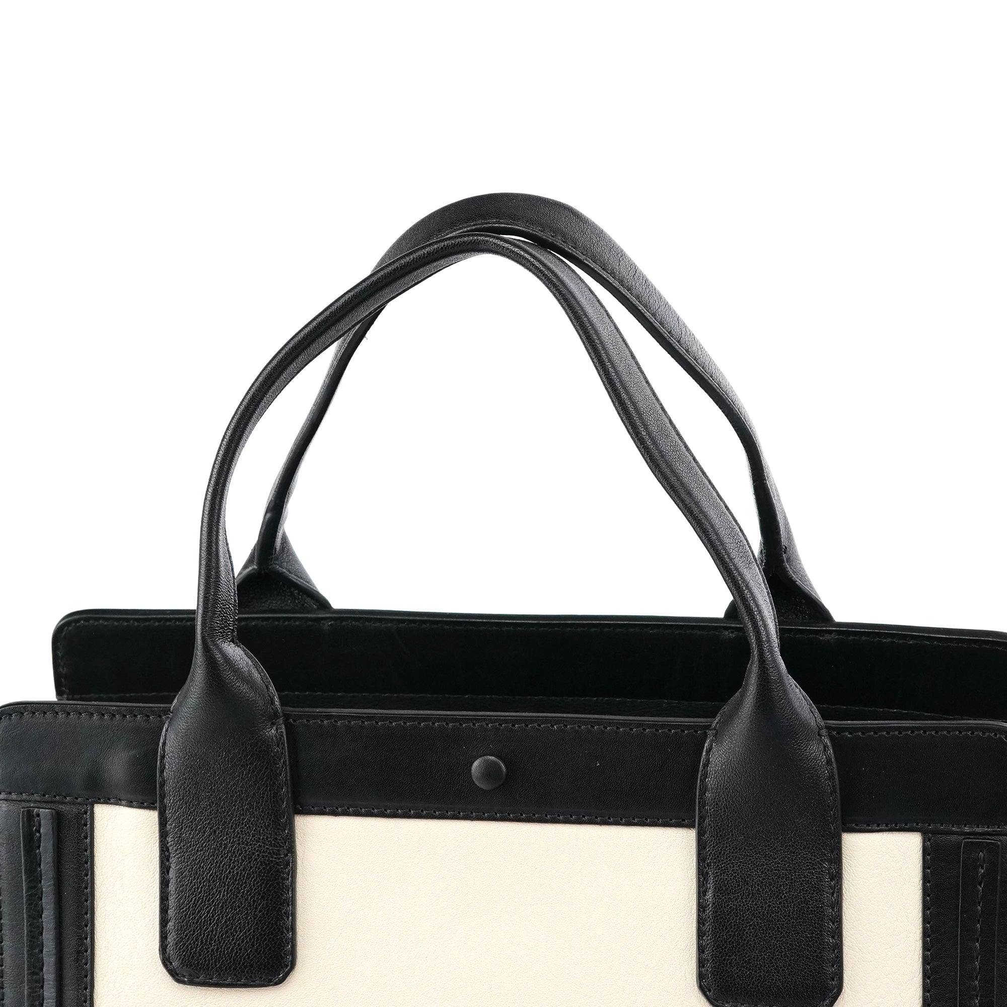 Chloé Sac cabas Allison en cuir beige et noir