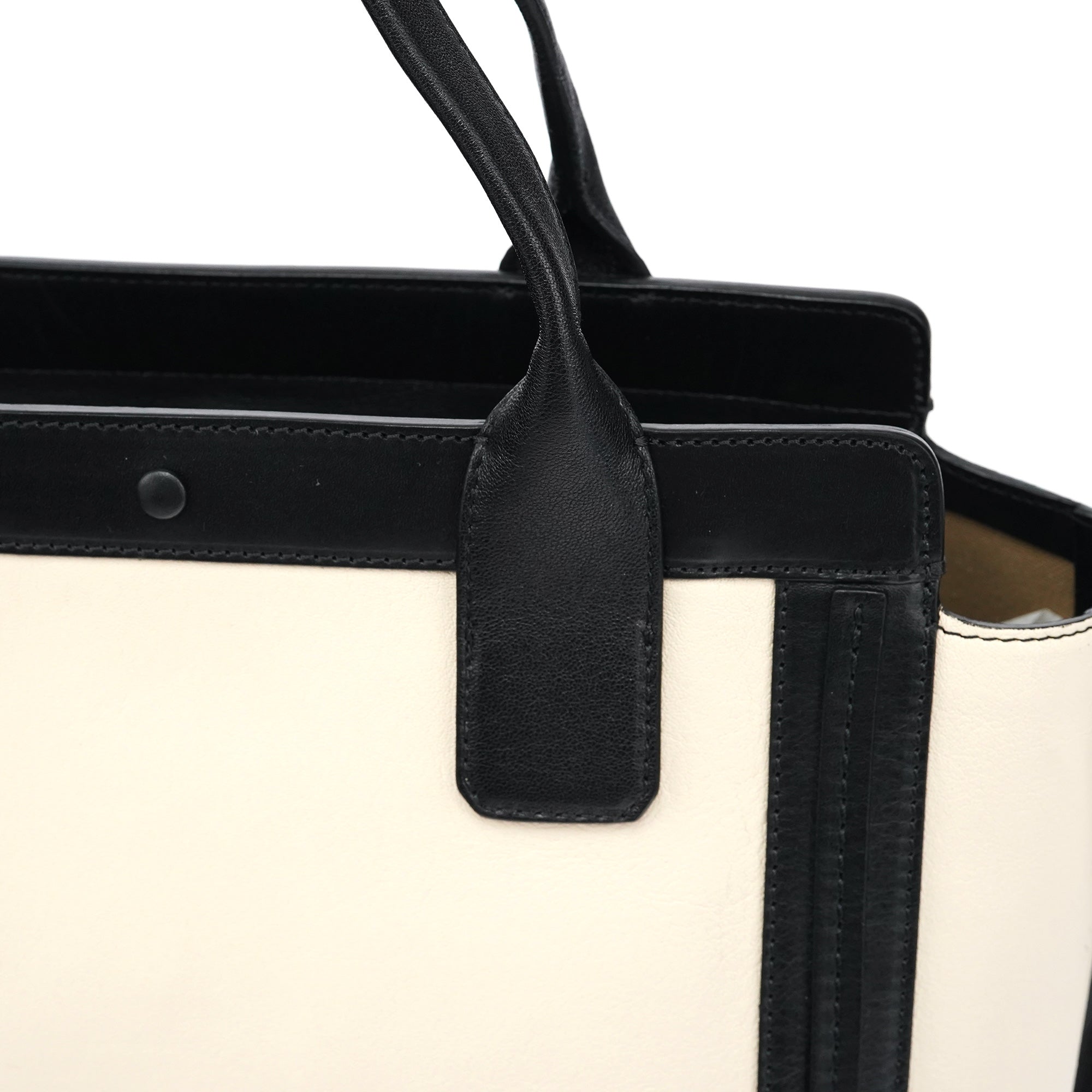 Chloé Sac cabas Allison en cuir beige et noir