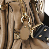 Chloé Beige Black Leather Paraty 2-Way Shoulder Bag
