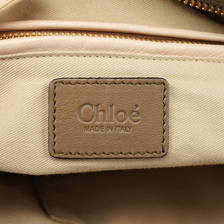 Chloé Beige Black Leather Paraty 2-Way Shoulder Bag
