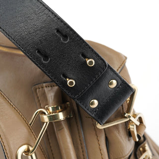 Chloé Beige Black Leather Paraty 2-Way Shoulder Bag