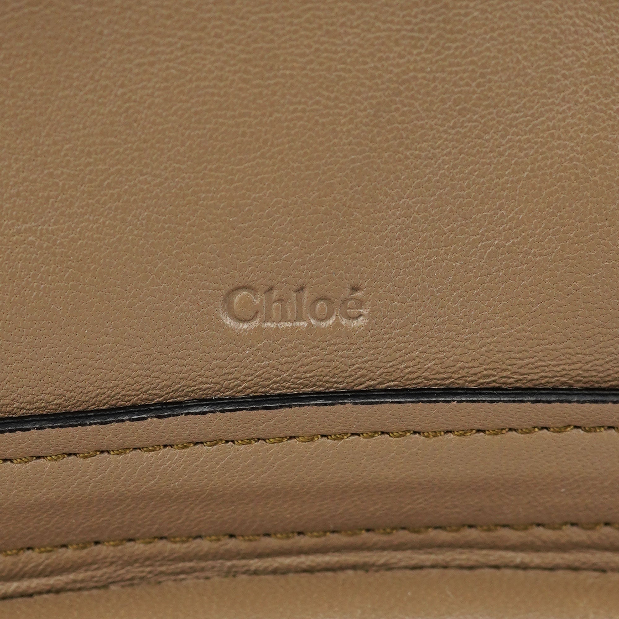 Chloé Beige Black Leather Paraty 2-Way Shoulder Bag
