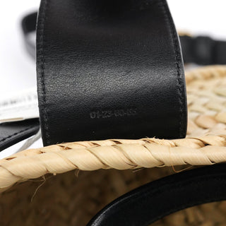Chloe Beige Black Raffia 2-Way Basket Bag