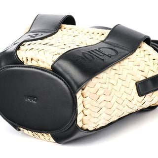 Chloe Beige Black Raffia 2-Way Basket Bag
