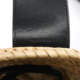 Chloe Beige Black Raffia 2-Way Basket Bag