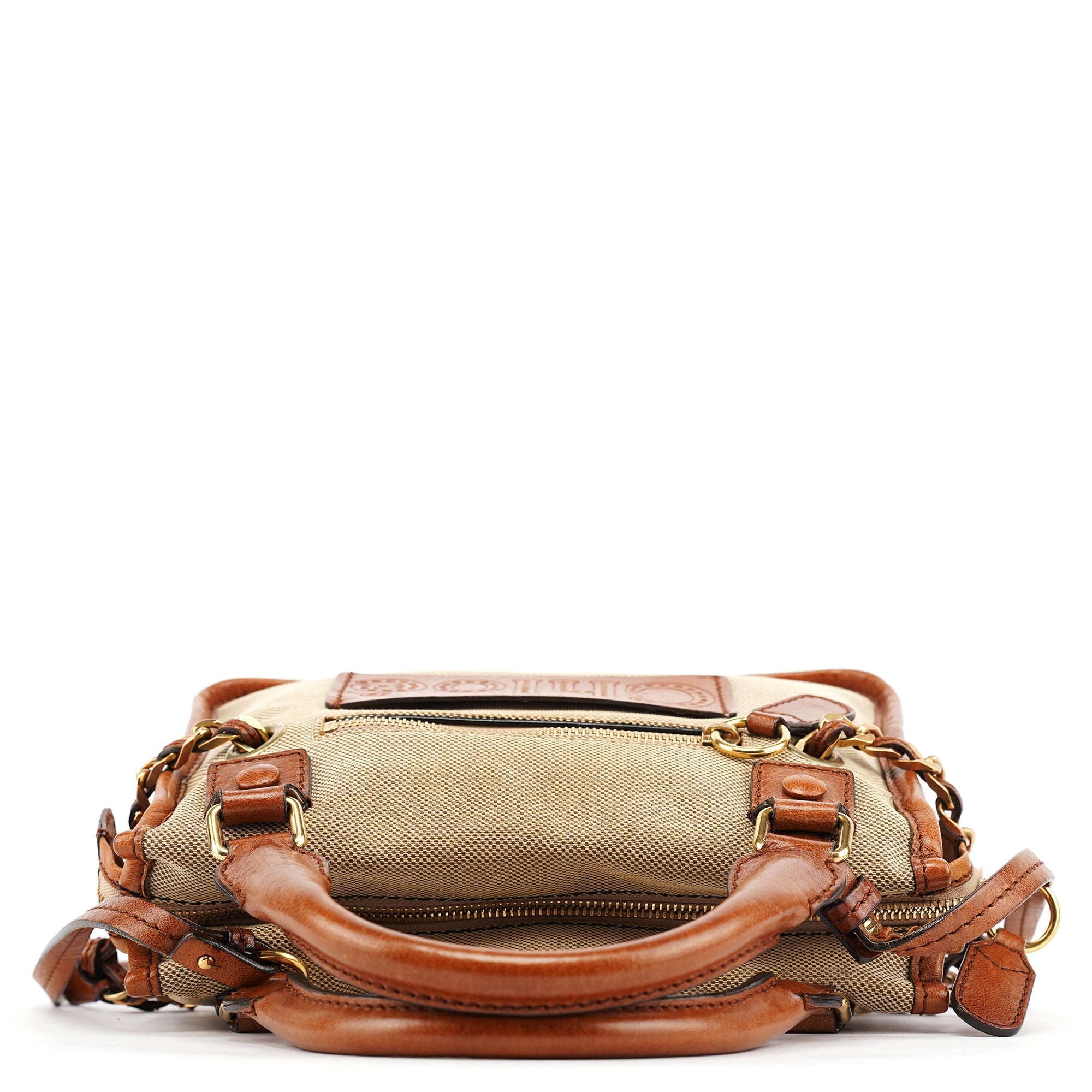 Chloe Beige Brown Canvas 2-Way Tote Bag