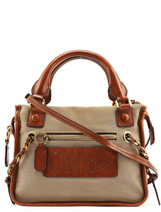Chloe Beige Brown Canvas 2-Way Tote Bag