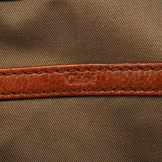 Chloe Beige Brown Canvas Leather Tote Bag