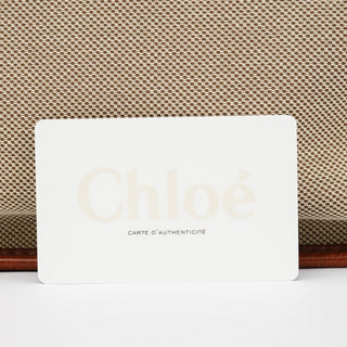 Chloe Beige Brown Canvas Leather Tote Bag